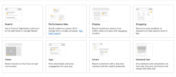 Tipe-tipe Campaign pada Google Ads