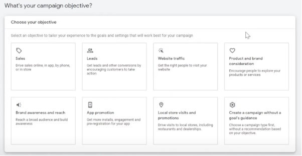 Objective pada Google Ads