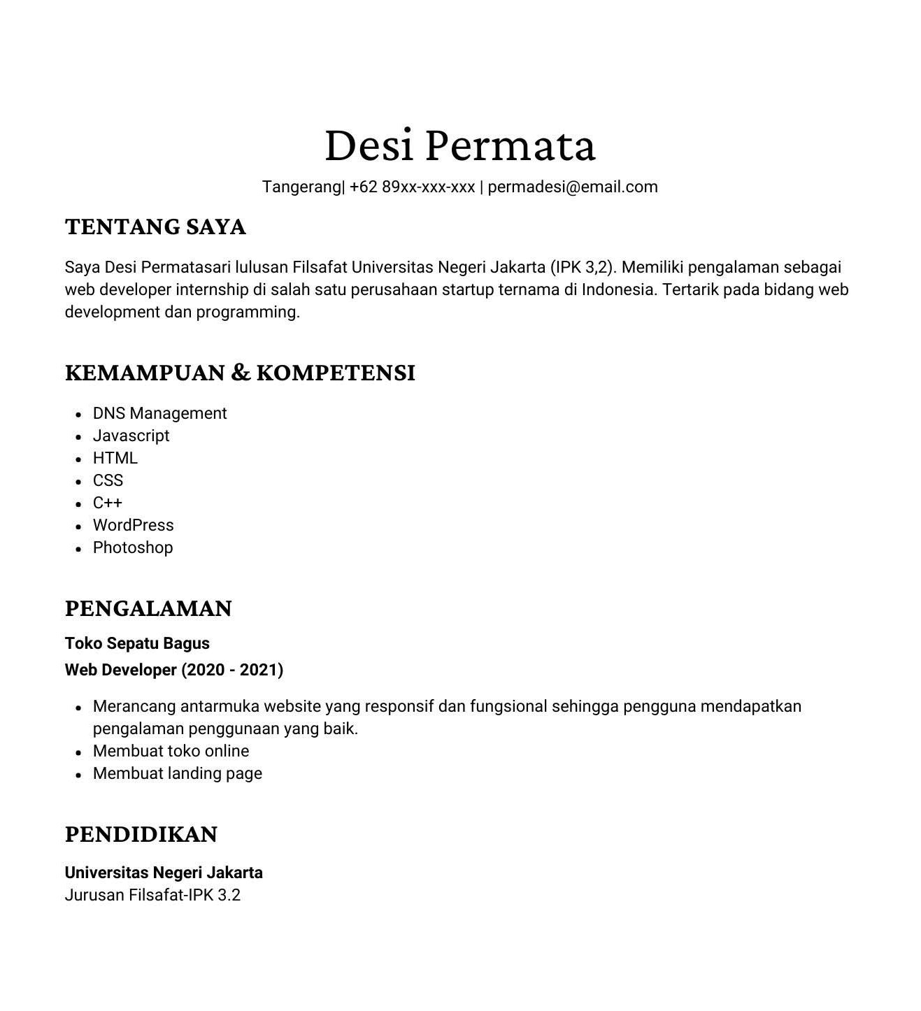 CV S1 ATS friendly