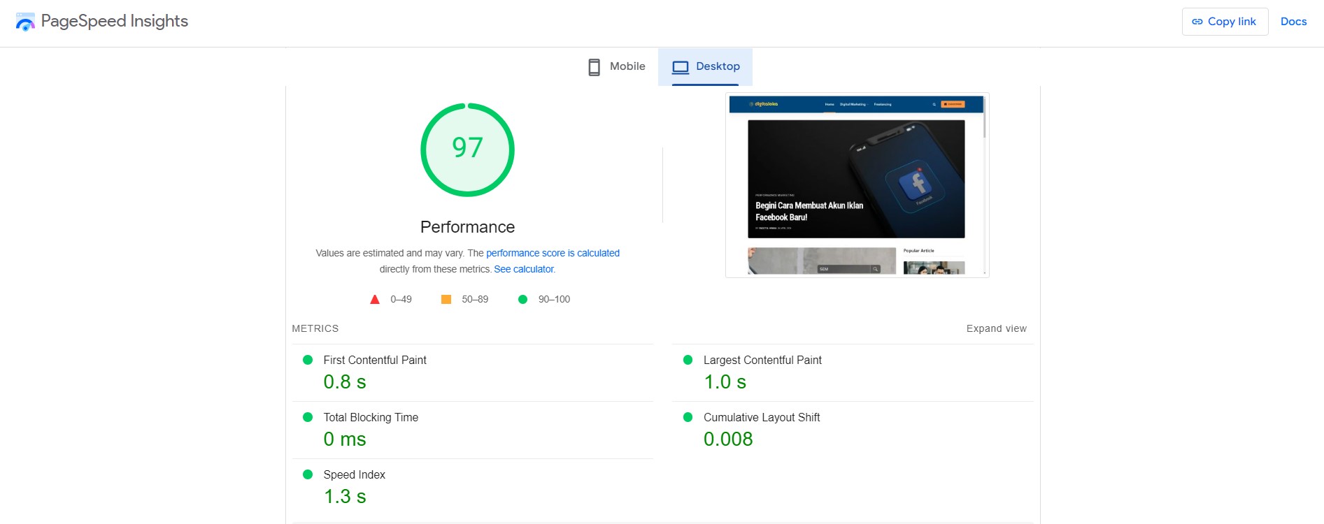 Google PageSpeed Insights