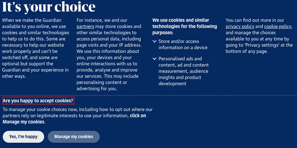 Contoh cookie website